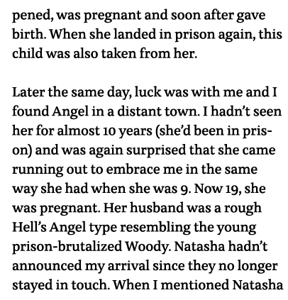 pened, was pregnant and soon after gave birth  When she landed in prison again, this child was also taken from her  L   